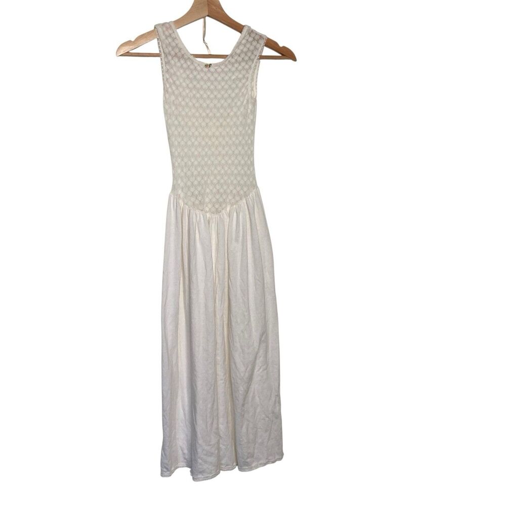 Vintage Victorias Secret Gold Label Cream Lace Slip Dress Size Small